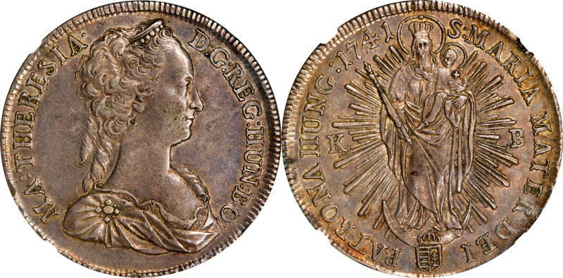 HUNGARY. Taler, 1741-KB. Kremnica Mint. Maria Theresia. NGC AU-53.
Dav-1125; KM...
