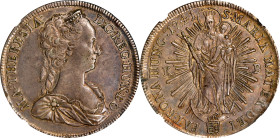 HUNGARY. Taler, 1741-KB. Kremnica Mint. Maria Theresia. NGC AU-53.
Dav-1125; KM-328.3. Variety with MA and HUN: BO in obverse legend.
From the Augus...