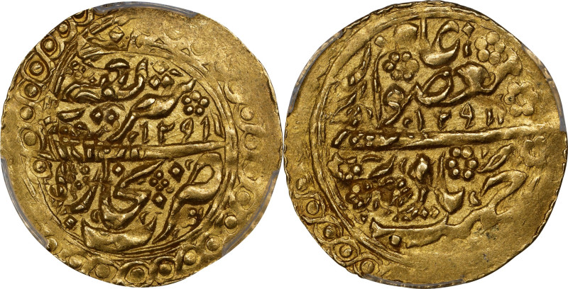 IRAN. Emirate of Bukhara. Tilla, AH 1291 (1874). Bukhara Mint. Abd al-Ahad. PCGS...