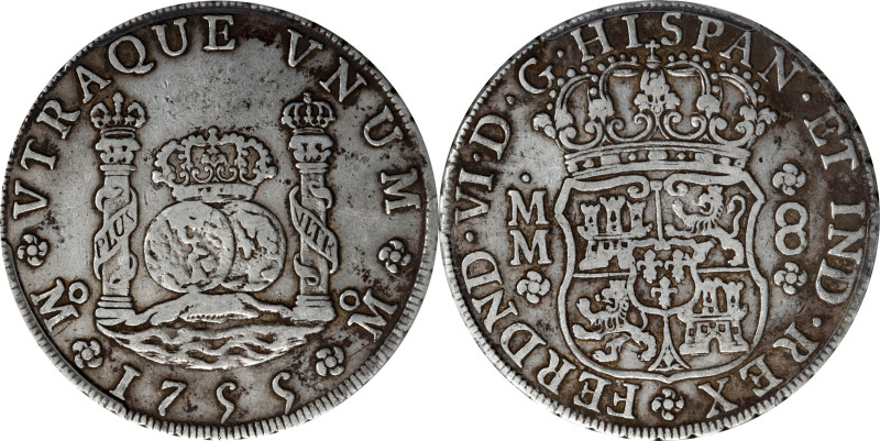 MEXICO. 8 Reales, 1755-Mo MM. Mexico City Mint. Ferdinand VI. PCGS VF-30.
KM-10...