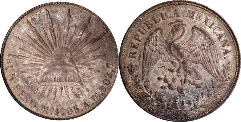 MEXICO. Peso, 1903-Mo AM. Mexico City Mint. PCGS AU-58.
KM-409.2.

Estimate: ...