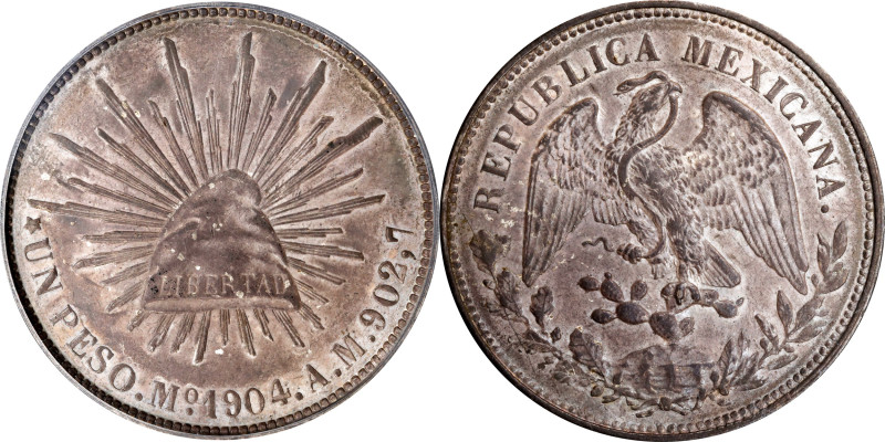 MEXICO. Peso, 1904-Mo AM. Mexico City Mint. PCGS AU-55.
KM-409.2.

Estimate: ...