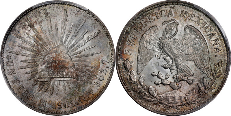 MEXICO. Peso, 1909-Mo GV. Mexico City Mint. PCGS MS-65.
KM-409.2.

Estimate: ...