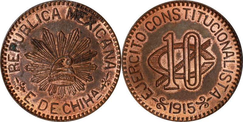 MEXICO. Chihuahua. 5 Centavos, 1915. ICG MS-64 Red Brown.
KM-613.

Estimate: ...