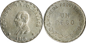 MEXICO. Oaxaca. Peso, 1915. Oaxaca Mint. PCGS MS-62.
KM-740.1. Without TM initials.

Estimate: $200.00- $300.00
