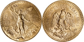 MEXICO. 50 Pesos, 1921. Mexico City Mint. PCGS MS-62.
Fr-172; KM-481. AGW: 1.205 oz.

Estimate: $2500.00- $3000.00