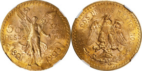 MEXICO. 50 Pesos, 1928. Mexico City Mint. NGC MS-62.
Fr-172; KM-481. AGW: 1.205 oz.

Estimate: $2200.00- $2800.00