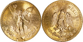 MEXICO. 50 Pesos, 1929. Mexico City Mint. PCGS MS-64.
Fr-172; KM-481. AGW: 1.205 oz.

Estimate: $2200.00- $2800.00