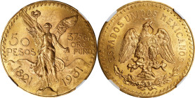 MEXICO. 50 Pesos, 1931. Mexico City Mint. NGC MS-63.
Fr-172; KM-481. AGW: 1.205 oz.

Estimate: $2200.00- $2800.00