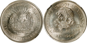 MEXICO. 5 Pesos, 1950-Mo. Mexico City Mint. NGC MS-65.
KM-466.

Estimate: $150.00- $300.00