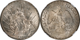 MEXICO. Peso, 1910. Mexico City Mint. NGC MS-63.
KM-453.

Estimate: $200.00- $300.00