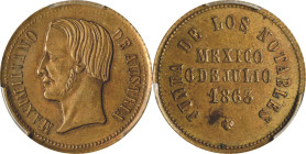 MEXICO. Junta de los Notables Brass Medal, "1863". Maximilian I. PCGS MS-63.
Grove-110b.

Estimate: $100.00- $200.00