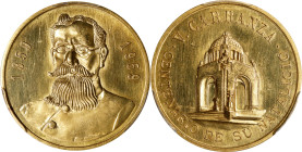 MEXICO. Venustiano Carranza Gold Medal, 1959. PCGS MS-62.
Grove-P45. Weight: 16.64 gms. Struck to commemorate the centennial of the birth of the 37th...