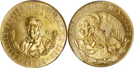MEXICO. Centennial of the Battle of Pueblo Gold Medal, (1962)-Mo. Mexico City Mint. PCGS MS-65.
Grove-801. AGW: 0.500 oz. Obverse depicts Ignacio Zar...