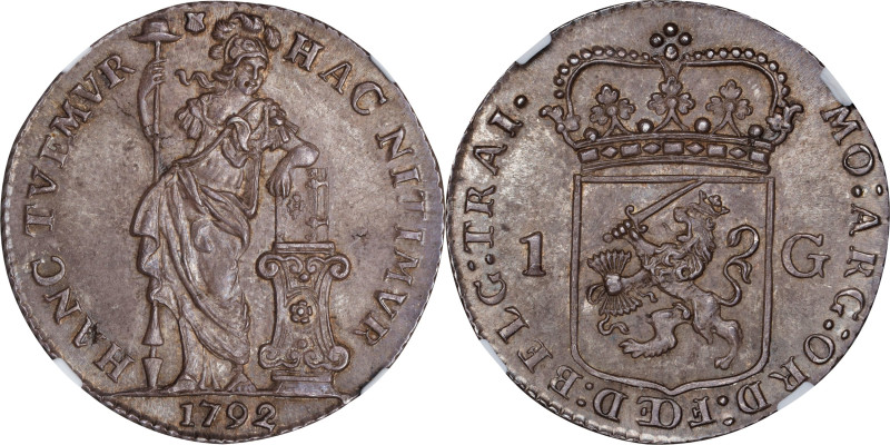 NETHERLANDS. Utrecht. Gulden, 1792. NGC MS-63.
KM-102.3.

Estimate: $150.00- ...