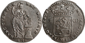 NETHERLANDS. West Friesland. 3 Gulden, 1795. Enkhuizen Mint. NGC MS-62.
Dav-1853; KM-9.4 (under Batavian Republic). "BELG:WESTF" on legend.

Estima...