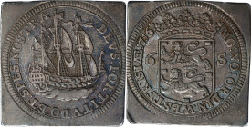 NETHERLANDS. West Friesland. Silver Klippe 6 Stuivers, 1716. PCGS Genuine--Tooled, AU Details.
KM-110.

Estimate: $300.00- $600.00