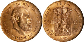 NETHERLANDS. 10 Gulden, 1875. Utrecht Mint. William III. NGC MS-65.
Fr-342; KM-105.

Estimate: $400.00- $500.00