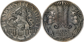 NETHERLANDS. General Support Committee Silver Medal, 1914. PCGS SPECIMEN-58.
KM-1108. By J. C. Wienecke. Diameter: 65mm. Obverse: Crowned lion rampan...