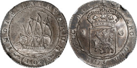 NETHERLANDS EAST INDIES. Batavian Republic. Gulden, 1802. Enkhuizen Mint. NGC AU-58.
KM-83; Sch-488.

Estimate: $100.00- $200.00