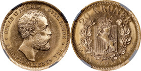 NORWAY. 20 Kroner, 1902. Kongsberg Mint. Oscar II. NGC MS-63.
Fr-17; KM-355; Sieg-104.

Estimate: $500.00- $650.00