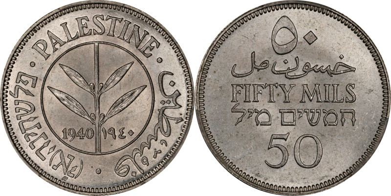 PALESTINE. 50 Mils, 1940. London Mint. George VI. PCGS MS-65.
KM-6.

Estimate...