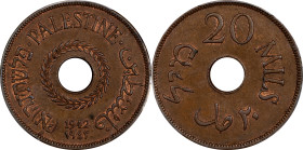 PALESTINE. 20 Mils, 1942. London Mint. Geroge VI. PCGS MS-63 Brown.
KM-5A.

Estimate: $150.00- $300.00