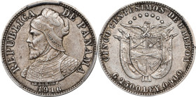 PANAMA. 5 Centesimos, 1916. Philadelphia Mint. PCGS AU-58.
KM-2.

Estimate: $100.00- $200.00