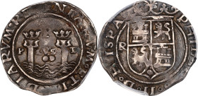PERU. Cob 2 Reales, ND (1556-98)-P R. Philip II. PCGS VF-35.
cf. Cal-493. P-LVSV-T variety.
From the David Sterling Collection.

Estimate: $100.00...