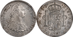 PERU. 8 Reales, 1792-LM IJ. Lima Mint. Charles IV. NGC AU-58.
KM-97; Cal-908.

Estimate: $200.00- $300.00