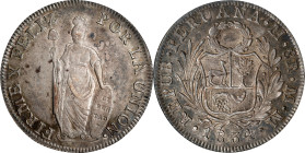 PERU. 8 Reales, 1834-LIMA MM. Lima Mint. PCGS AU-53.
KM-142.3.

Estimate: $150.00- $300.00