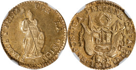 PERU. Escudo, 1845-Cuz A. Cuzco Mint. NGC MS-60.
Fr-67; KM-147.3. AGW: 0.0949 oz.

Estimate: $400.00- $600.00