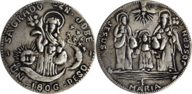 PHILIPPINES. "Anting-Anting" Silver Amulet, "1806". Grade: FINE.
cf. Honeycutt- 1400 (obverse) & 1401 (reverse).

Estimate: $100.00- $200.00