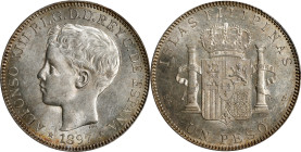 PHILIPPINES. Peso, 1897-SG V. Manila Mint. Alfonso XIII. PCGS MS-61.
KM-154; Cal-122.

Estimate: $500.00- $700.00