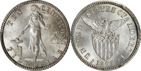 PHILIPPINES. 10 Centavos, 1908-S. San Francisco Mint. PCGS MS-65.
KM-169; Allen-8.04.

Estimate: $200.00- $400.00