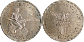 PHILIPPINES. 5 Centavos, 1906. Philadelphia Mint. PCGS PROOF-64.
KM-164; Allen-4.04.

Estimate: $400.00- $600.00