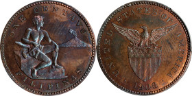 PHILIPPINES. Centavo, 1908. Philadelphia Mint. PCGS PROOF-65 Red Brown.
KM-163; Allen-2.05.

Estimate: $300.00- $500.00