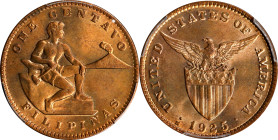 PHILIPPINES. Centavo, 1925-M. Manila Mint. PCGS MS-65 Red.
KM-163; Allen-2.22.

Estimate: $100.00- $200.00
