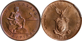 PHILIPPINES. Centavo, 1938-M. Manila Mint. PCGS MS-66 Red Brown.
KM-179; Allen-3.02.

Estimate: $60.00- $100.00