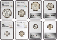 PHILIPPINES. Quartet of Mostly Silver Issues (4 Pieces), 1944-47. All NGC Certified.
1) Peso, 1947-S. San Francisco Mint. NGC MS-64. KM-185. 2) 50 Ce...