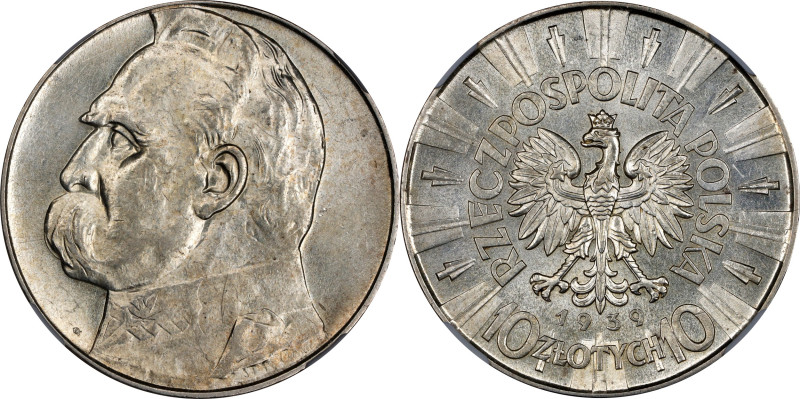 POLAND. Danzig. 10 Zlotych, 1939. NGC MS-62.
KM-Y-29.

Estimate: $200.00- $30...