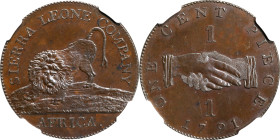 SIERRA LEONE. Sierra Leone Company. Cent, 1791. Birmingham (Soho) Mint. NGC PROOF-63 Brown.
KM-1.
From the Augustana Collection.

Estimate: $200.0...