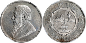 SOUTH AFRICA. 2 Shillings, 1897. Pretoria Mint. NGC MS-61.
KM-6.
From the Augustana Collection.

Estimate: $60.00- $100.00