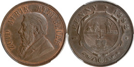 SOUTH AFRICA. Penny, 1898. Pretoria Mint. PCGS MS-63 Brown.
KM-2.
From the Augustana Collection.

Estimate: $100.00- $150.00