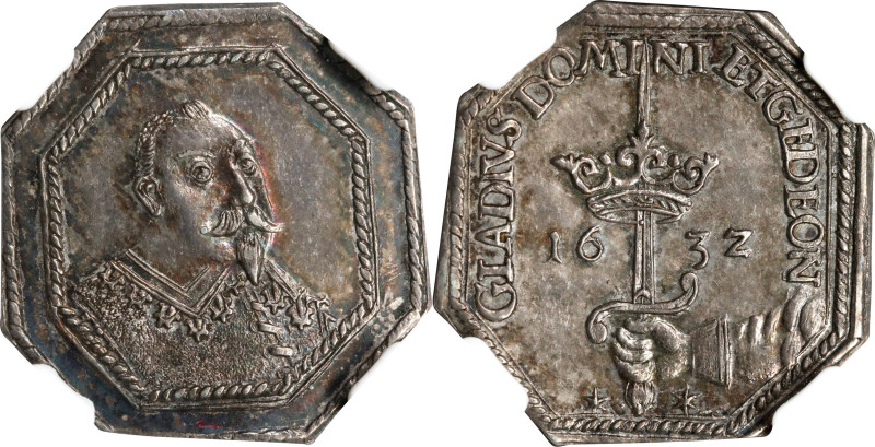 SWEDEN. Death of Gustav II Silver Medal, 1632. NGC MS-65.
Hildebrand-64. Obvers...