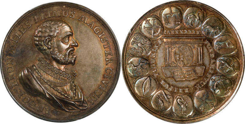 SWITZERLAND. Zurich. 400th Anniversary of Brun's Constitution Silver Medal, 1736...