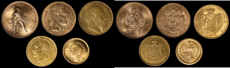 MIXED LOTS. Quintet of Gold Types (5 Pieces), 1879-1976. Average Grade: VERY FIN...