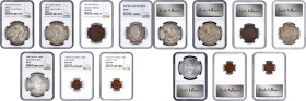 MIXED LOTS. Septet of World Denominations (7 Pieces), 1788-1935. All NGC Certified.
A charming group of world coins in silver and copper, including i...