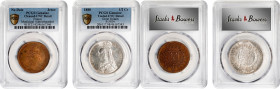 MIXED LOTS. Duo of Mixed Denominations (2 Pieces). Both PCGS Certified.
1) FRANCE. Election de Paris. Jeton, ND. Louis XV. PCGS Genuine--Cleaned, Unc...