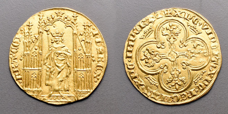 Le Royaume de France > Philippe VI (1328-1350)
Royal d'or. 2 Mai 1328.
A/ + PH...